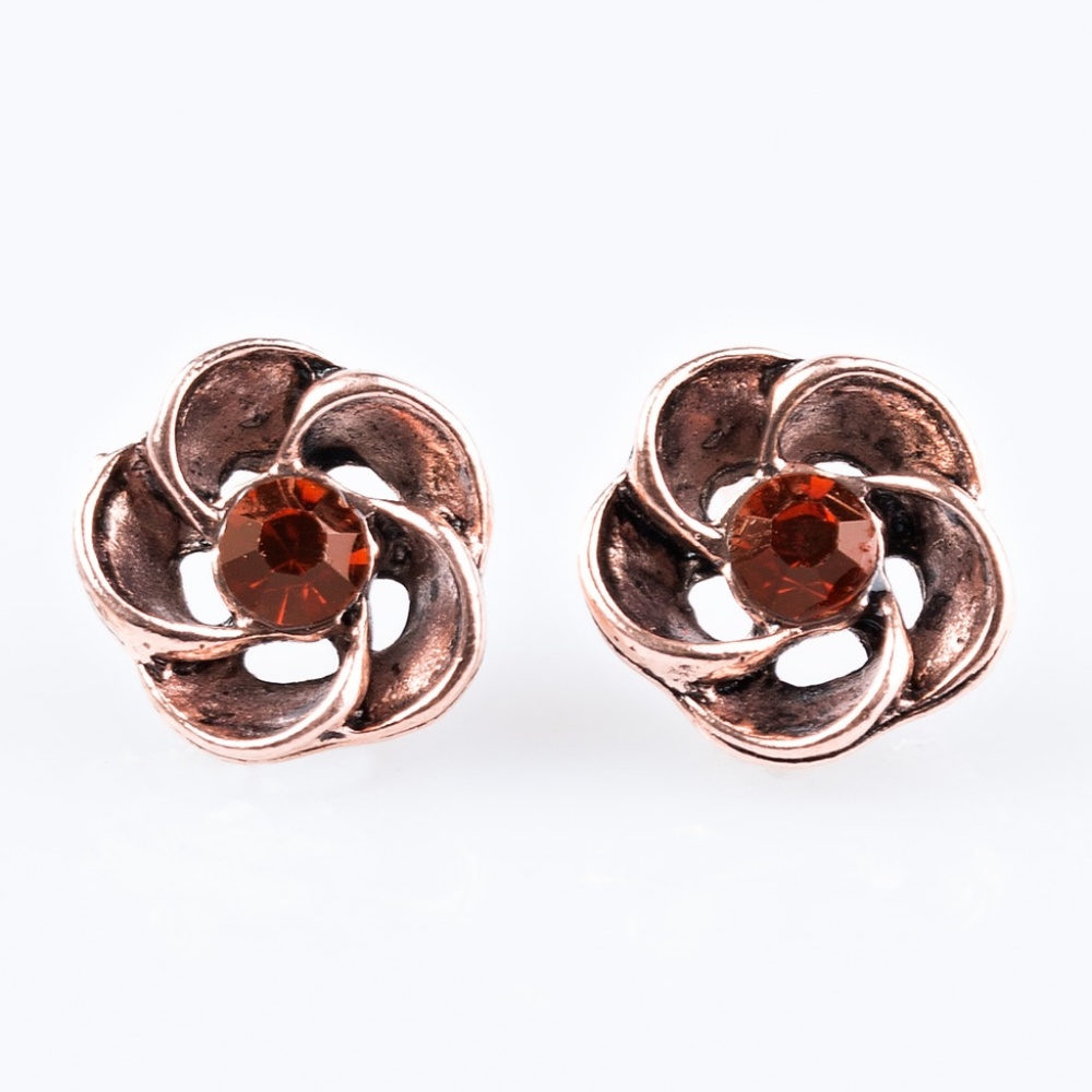 Garnet Gardenia Earrings